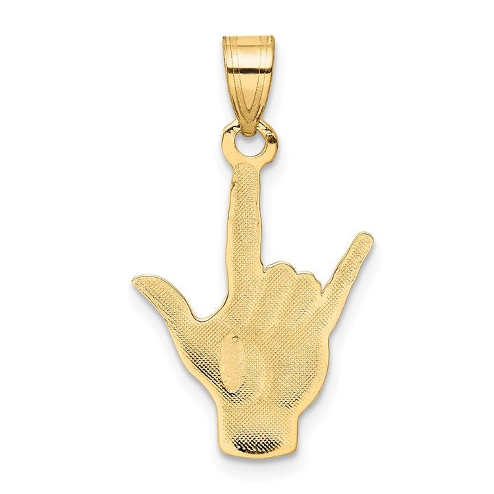 Lovely Rita's Pendants & Charms 10K Yellow Gold Polished Medium I Love You Hand / Sign Language Charm