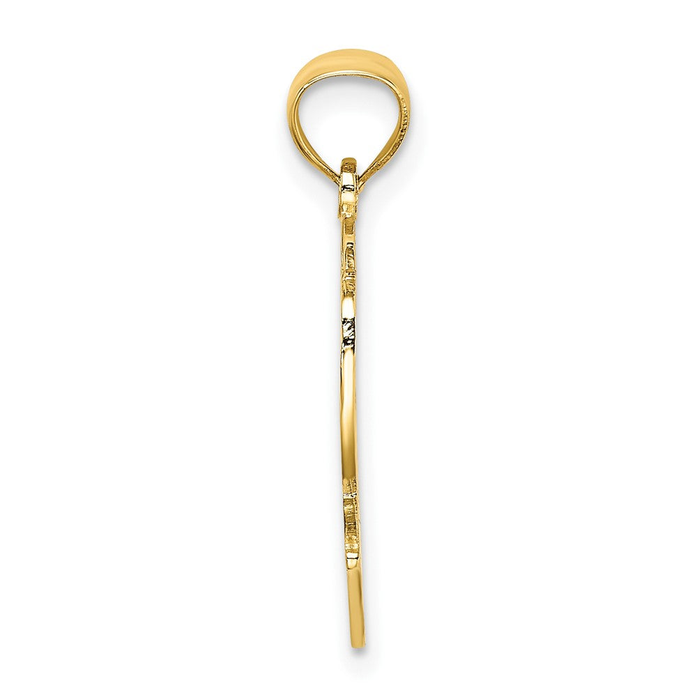 Lovely Rita's Pendants & Charms 10K Yellow Gold Solid Polished Medium Best MOM in Heart Charm