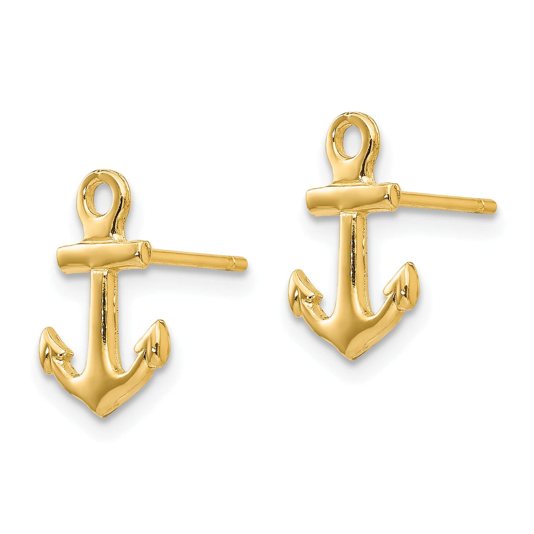 10k Yellow Gold Anchor Post Earrings