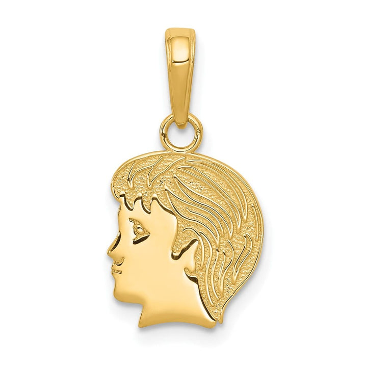 Lovely Rita's Pendants & Charms 10K Yellow Gold Solid Polished Medium Boy Head Charm