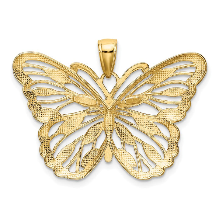 Lovely Rita's Pendants & Charms 10K Yellow Gold Solid Polished Extra Large Butterfly Pendant
