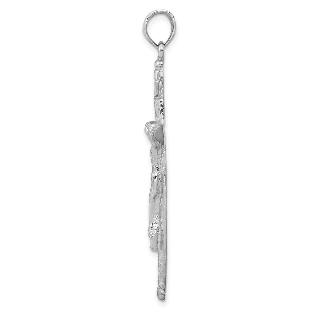 Lovely Rita's Pendants & Charms 10K White Gold Solid Polished Extra Large INRI Crucifix Pendant