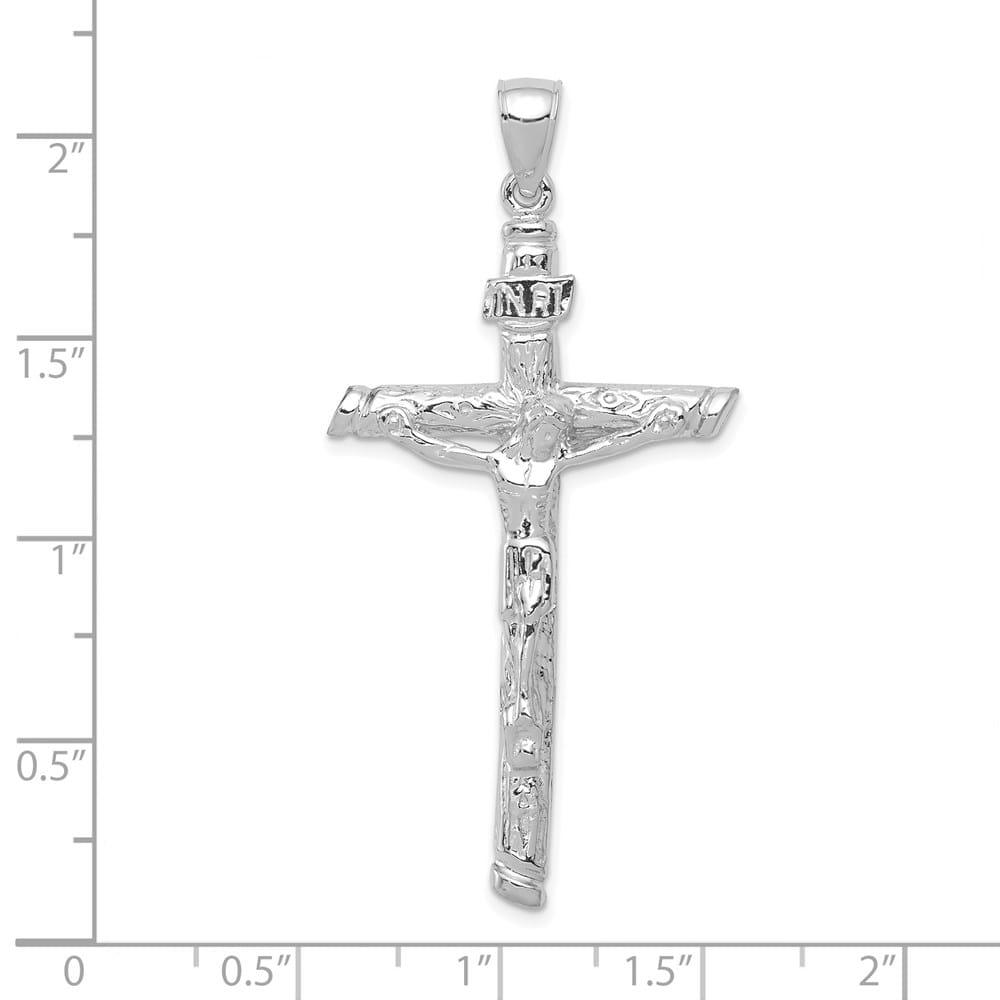 Lovely Rita's Pendants & Charms 10K White Gold Solid Polished Extra Large INRI Crucifix Pendant