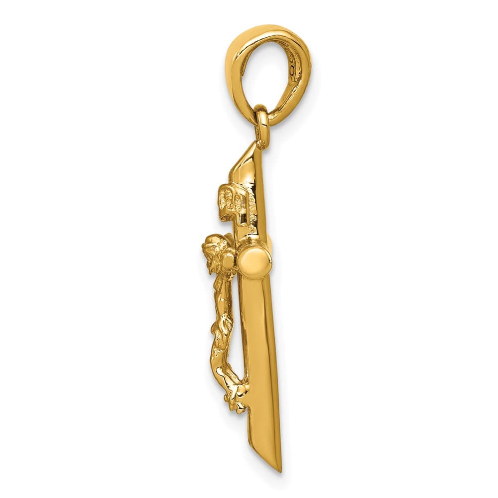 Lovely Rita's Pendants & Charms 10K Yellow Gold Solid Polished Large 2-d Latin Crucifix Pendant