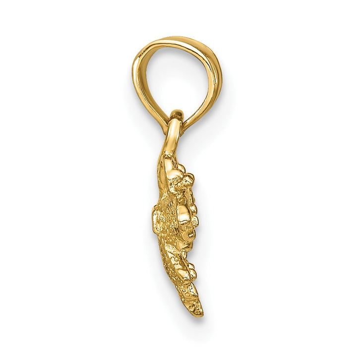Lovely Rita's Pendants & Charms 10K Yellow Gold Solid Polished Textured Small Butterfly Charm