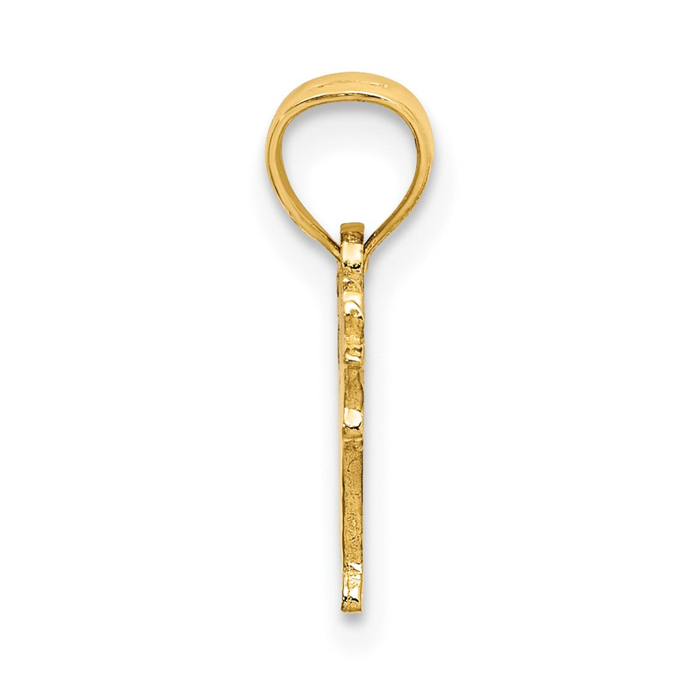 Lovely Rita's Pendants & Charms 10K Yellow Gold Solid Polished Small Flat Etched Cow Charm