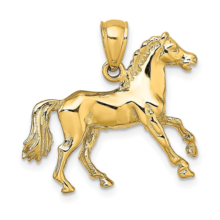 Lovely Rita's Pendants & Charms 10K Yellow Gold Polished 3-D Large Horse Charm