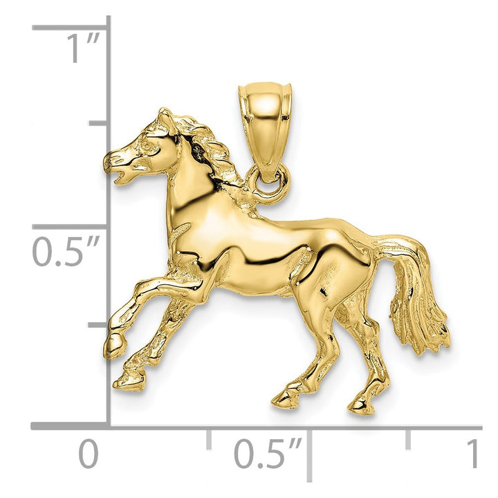 Lovely Rita's Pendants & Charms 10K Yellow Gold Polished 3-D Large Horse Charm