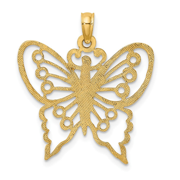 Lovely Rita's Pendants & Charms 10K Yellow Gold Solid Polished Cut-Out Medium Butterfly Charm
