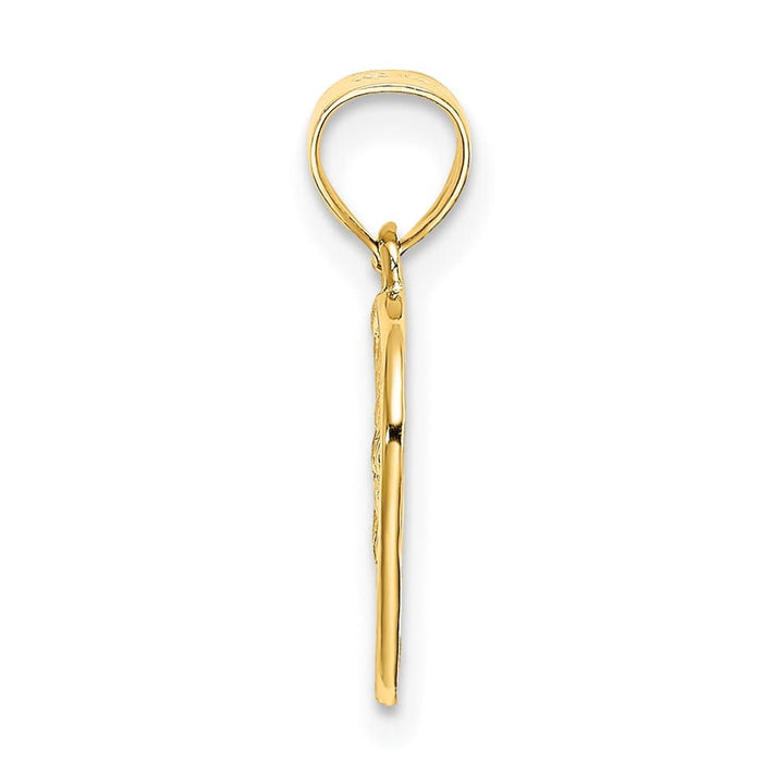 Lovely Rita's Pendants & Charms 10K Yellow Gold Solid Cut-Out Textured Medium Woven Heart Charm
