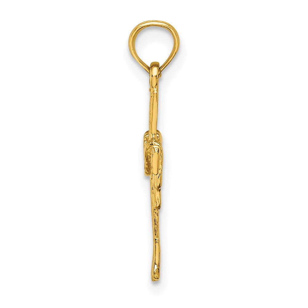 Lovely Rita's Pendants & Charms 10K Yellow Gold Solid Polished Medium Cross with Drape Charm