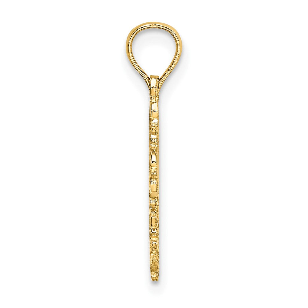 Lovely Rita's Pendants & Charms 10K Yellow Gold Solid Polished Medium Cut-Out Delicate Cross Charm