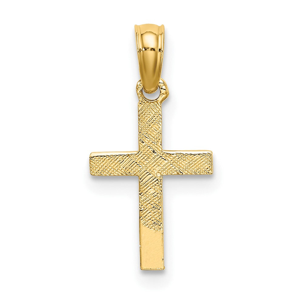 Lovely Rita's Pendants & Charms 10K Yellow Gold Polished Small Latin Cross with Heart Center Charm