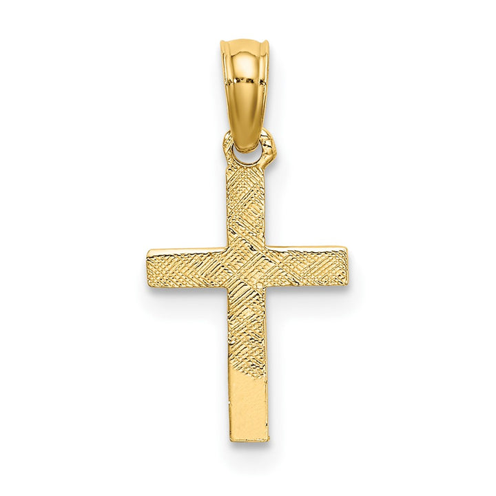 Lovely Rita's Pendants & Charms 10K Yellow Gold Polished Small Latin Cross with Heart Center Charm