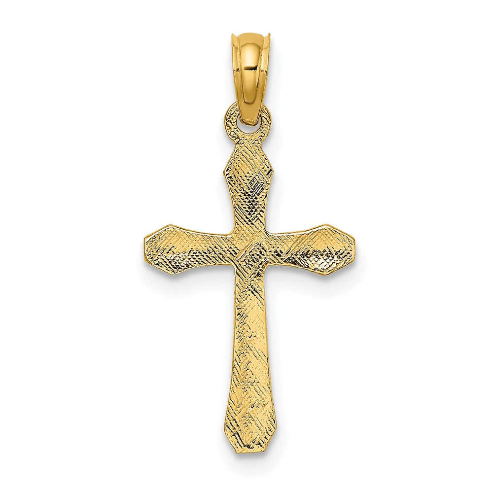 Lovely Rita's Pendants & Charms 10K Yellow Gold Solid Polished Medium Beveled Tips Cross Charm