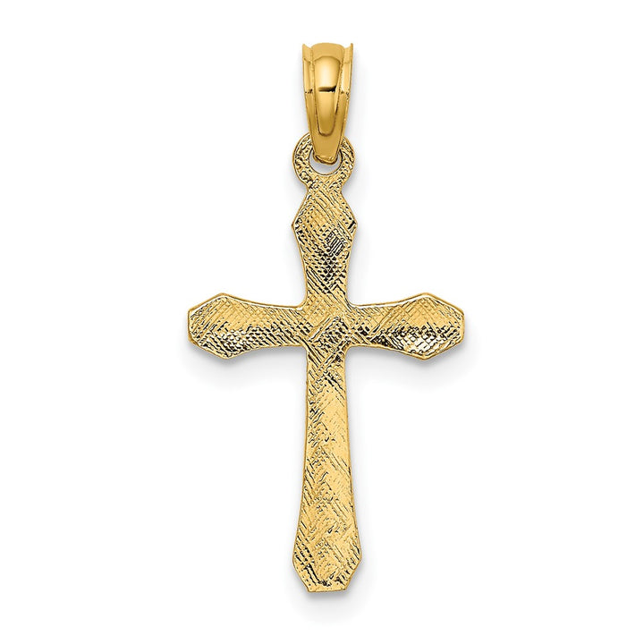 Lovely Rita's Pendants & Charms 10K Yellow Gold Solid Polished Medium Beveled Tips Cross Charm