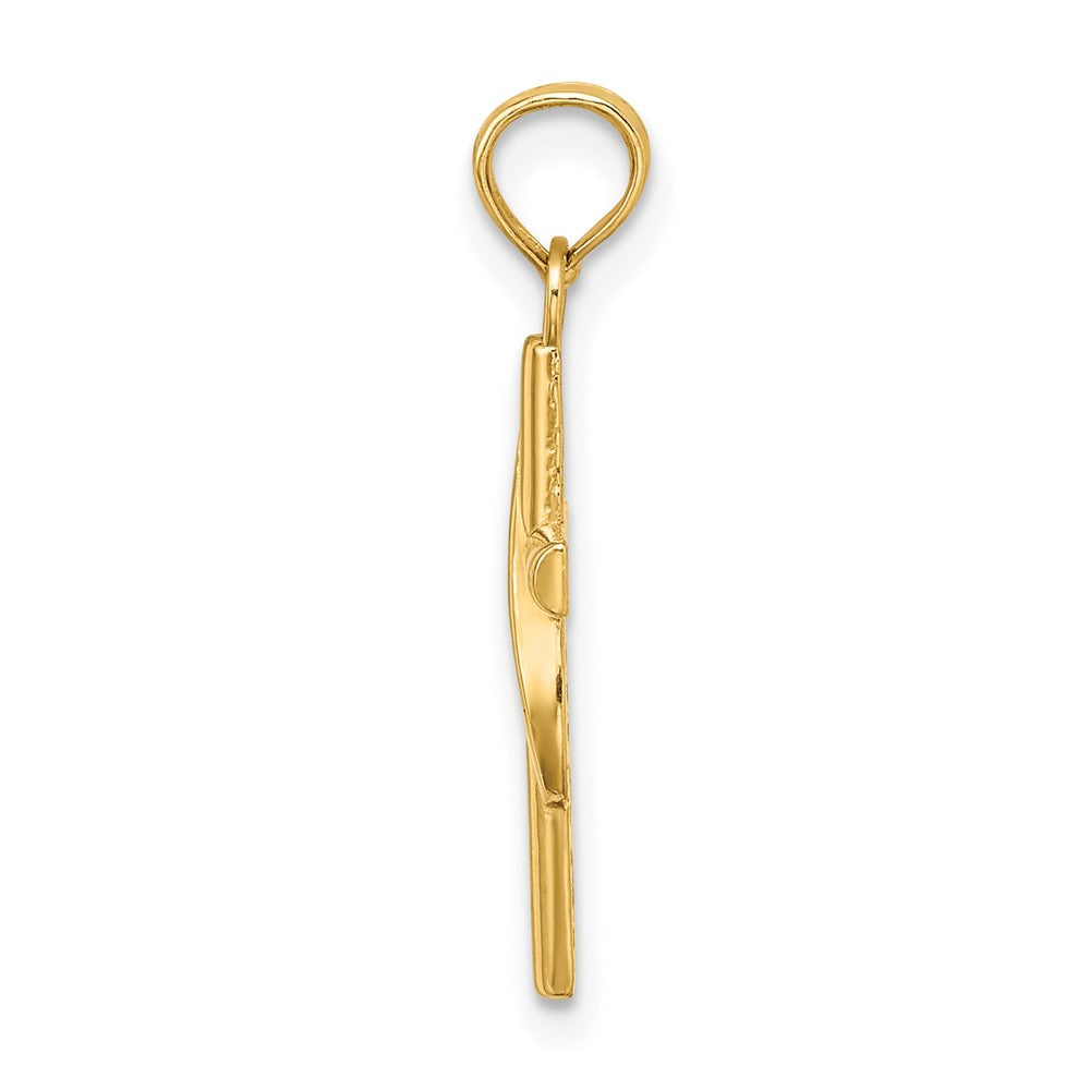 Lovely Rita's Pendants & Charms 10K Yellow Gold Polished Medium with Banner Methodist Cross Charm
