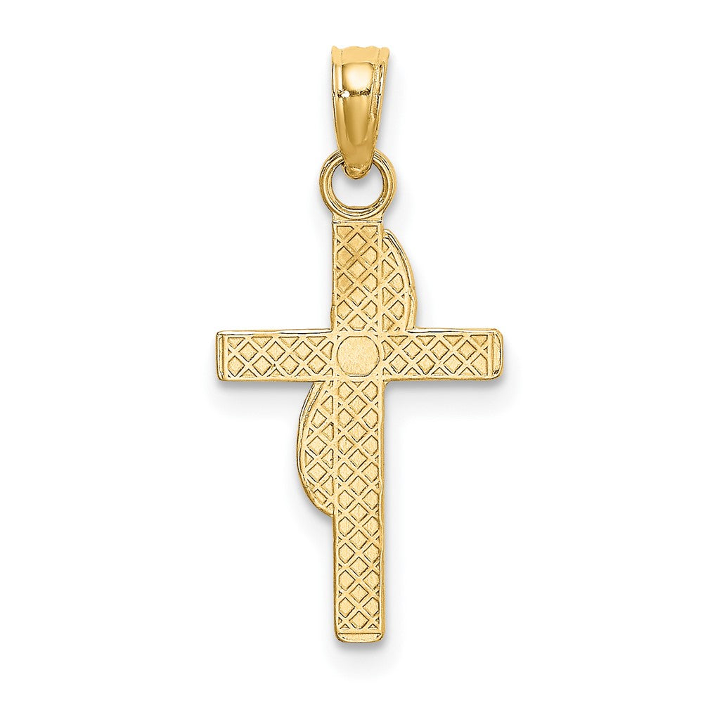 Lovely Rita's Pendants & Charms 10K Yellow Gold Polished Medium with Banner Methodist Cross Charm