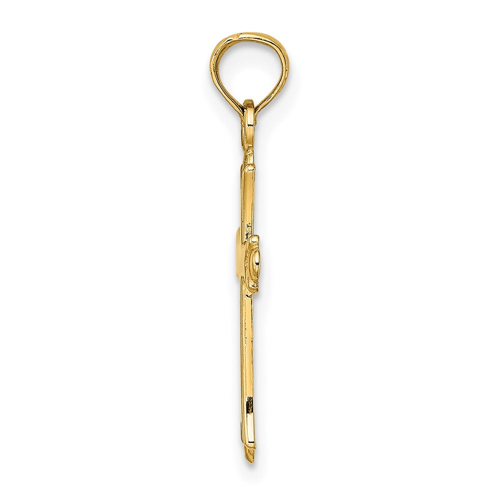 Lovely Rita's Pendants & Charms 10K Yellow Gold Solid Polished Medium Budded Cross Charm