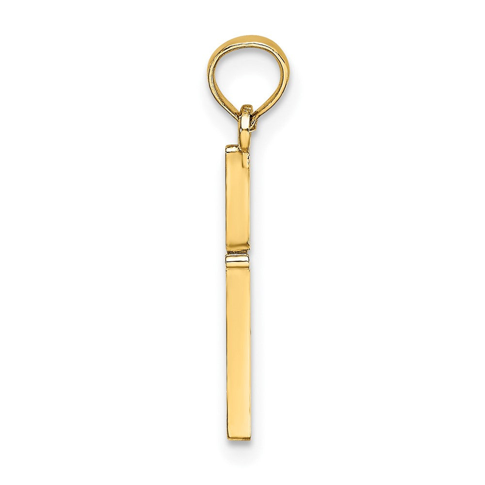 Lovely Rita's Pendants & Charms 10K Yellow Gold Solid D.C. Polished Medium Latin Cross Charm