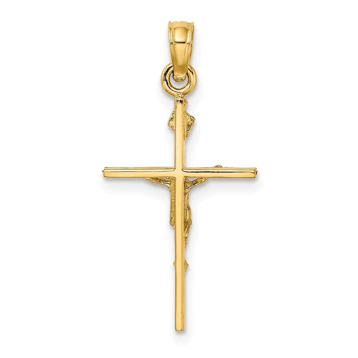 Lovely Rita's Pendants & Charms 10K Yellow Gold Solid Polished Medium INRI Latin Crucifix Charm