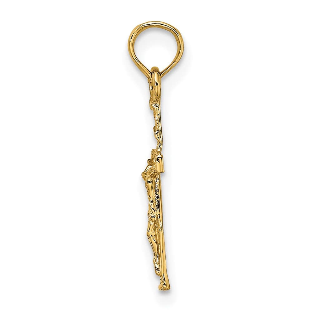 Lovely Rita's Pendants & Charms 10K Yellow Gold Solid Polished Petite Crucifix Charm