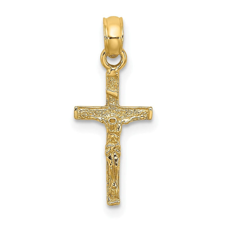 Lovely Rita's Pendants & Charms 10K Yellow Gold Solid Polished Petite Crucifix Charm