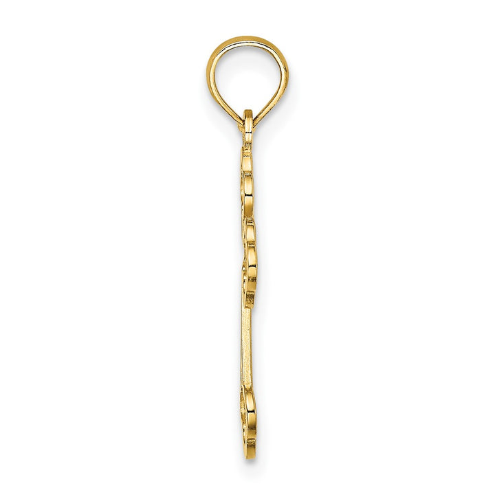 Lovely Rita's Pendants & Charms 10K Yellow Gold Solid Polished Medium Lace Center Budded Cross Charm