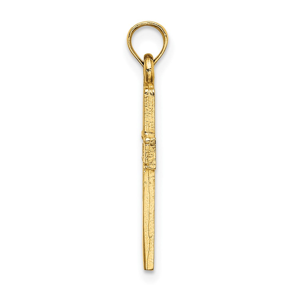Lovely Rita's Pendants & Charms 10K Yellow Gold Solid Polished Medium Cut-Out Latin Cross Charm