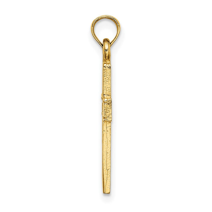 Lovely Rita's Pendants & Charms 10K Yellow Gold Solid Polished Medium Cut-Out Latin Cross Charm