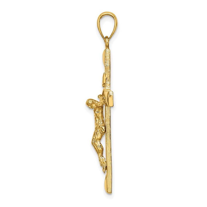 Lovely Rita's Pendants & Charms 10K Yellow Gold Solid Polished Extra Large Latin Crucifix Charm
