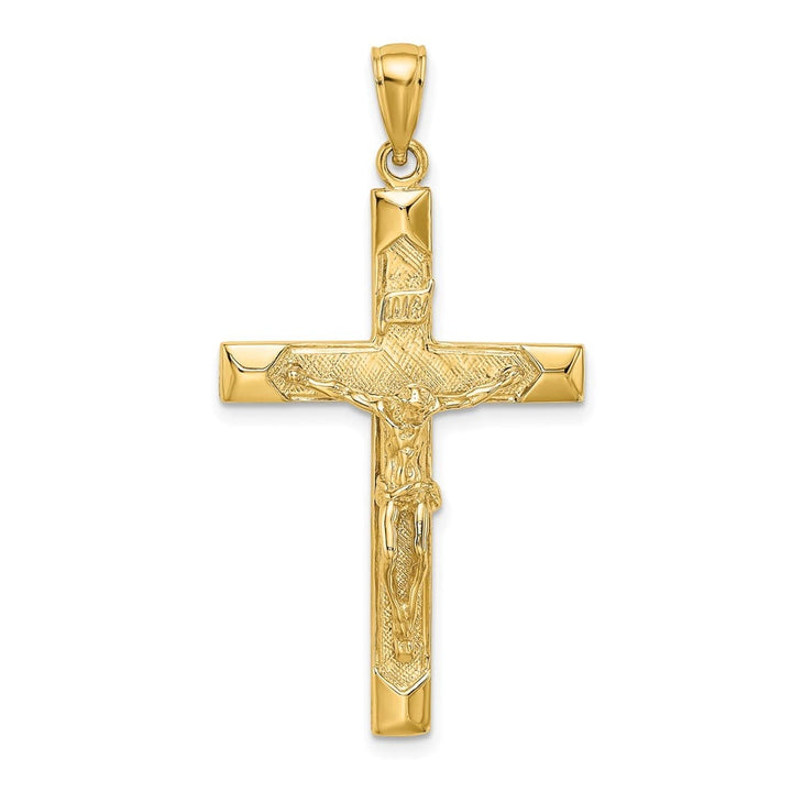Lovely Rita's Pendants & Charms 10K Yellow Gold Solid Polished Extra Large Latin Crucifix Charm