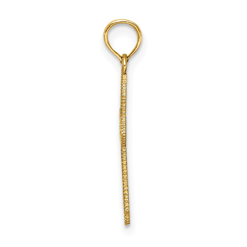 Lovely Rita's Pendants & Charms 10K Yellow Gold Polished D.C. Medium with Beaded Edge Cross Charm