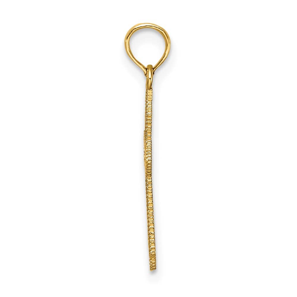 Lovely Rita's Pendants & Charms 10K Yellow Gold Polished D.C. Medium with Beaded Edge Cross Charm