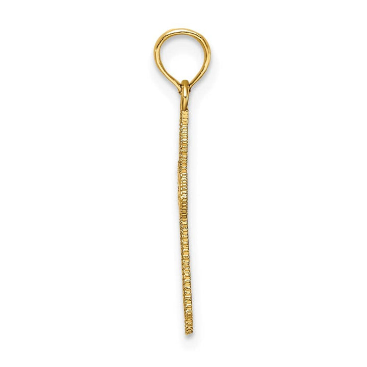 Lovely Rita's Pendants & Charms 10K Yellow Gold Polished D.C. Medium with Beaded Edge Cross Charm
