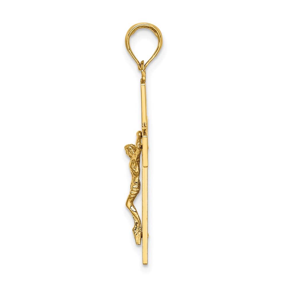 Lovely Rita's Pendants & Charms 10K Yellow Gold Large Cut-Out Heart Reversible I Love Crucifix Charm