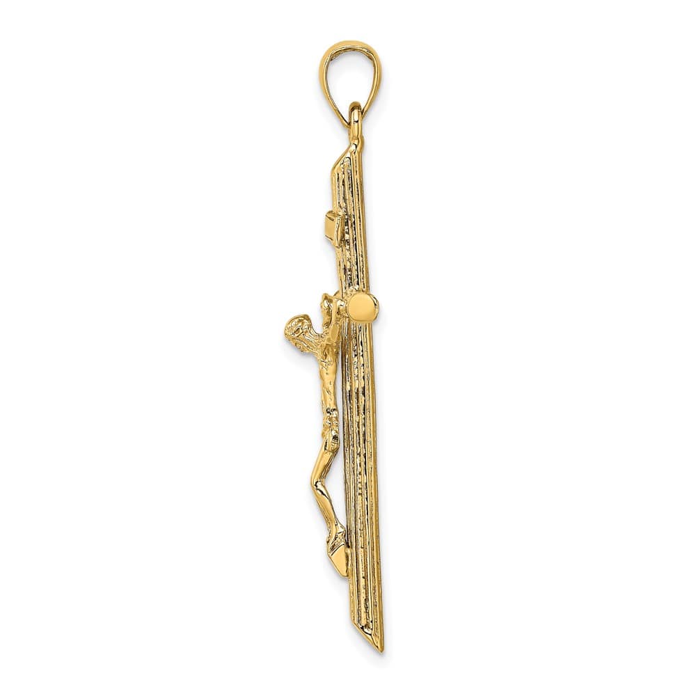 Lovely Rita's Pendants & Charms 10K Yellow Gold Polished Textured Extra Large INRI Crucifix Charm