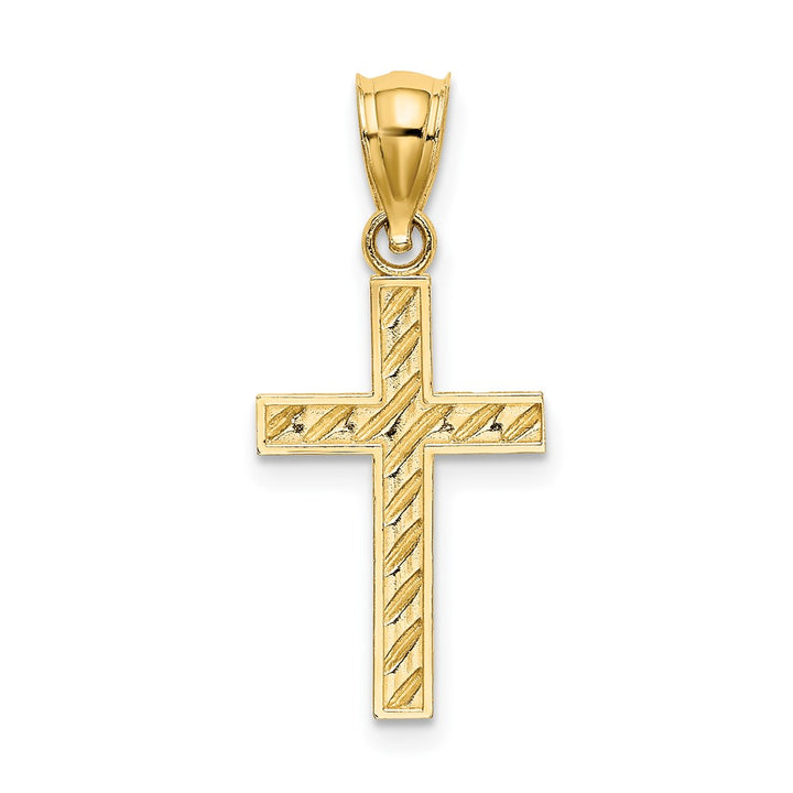 Lovely Rita's Pendants & Charms 10K Yellow Gold Solid Medium Beaded and Polished Latin Cross Charm