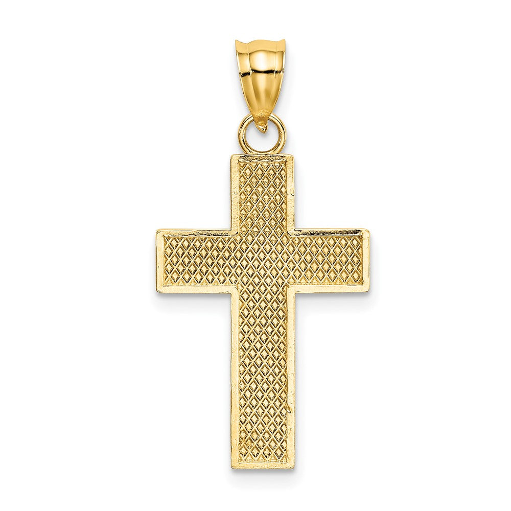 Lovely Rita's Pendants & Charms 10K Yellow Gold Solid Polished D.C. Medium Block Latin Cross Charm
