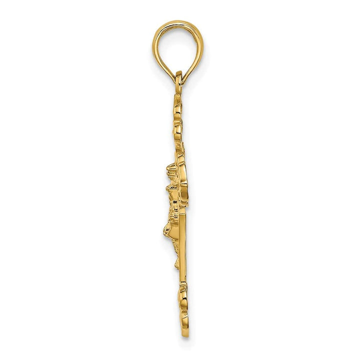 Lovely Rita's Pendants & Charms 10K Yellow Gold Polished Large Budded Crucifix with Fancy Tips Charm