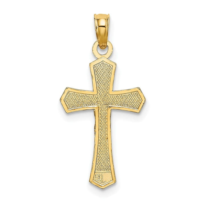 Lovely Rita's Pendants & Charms 10K Yellow Gold Polished Medium Crucifix with Beveled Edges Charm