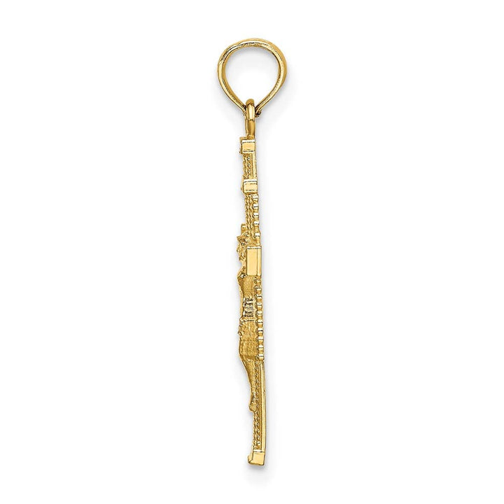 Lovely Rita's Pendants & Charms 10K Yellow Gold Polished Large Beaded Accent Latin Crucifix Charm