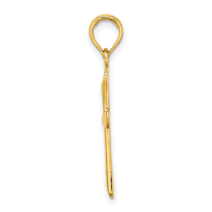 Lovely Rita's Pendants & Charms 10K Yellow Gold Solid Polished Medium Beveled Tip Latin Cross Charm