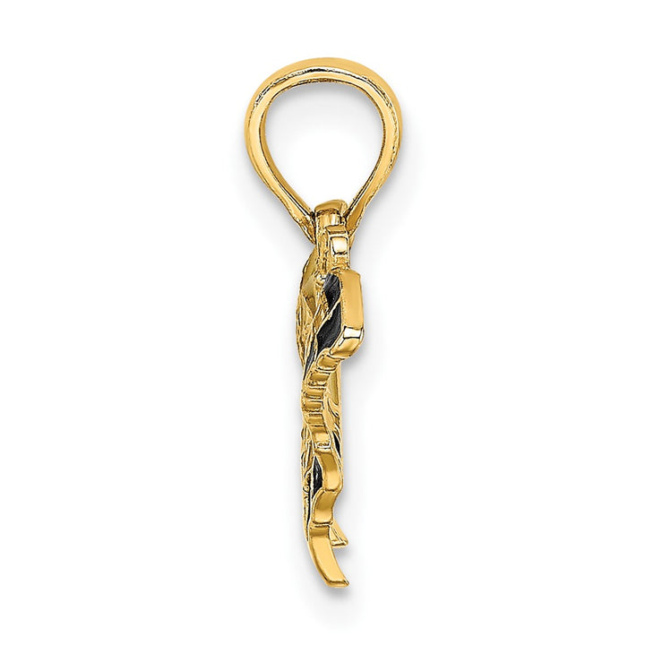 Lovely Rita's Pendants & Charms 10K Yellow Gold Solid Small Yellow and Black Enameled Butterfly Charm