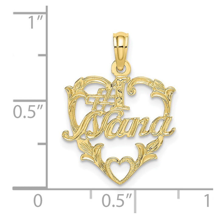 Lovely Rita's Pendants & Charms 10K Yellow Gold Solid Polished Medium #1 NANA in Heart Charm