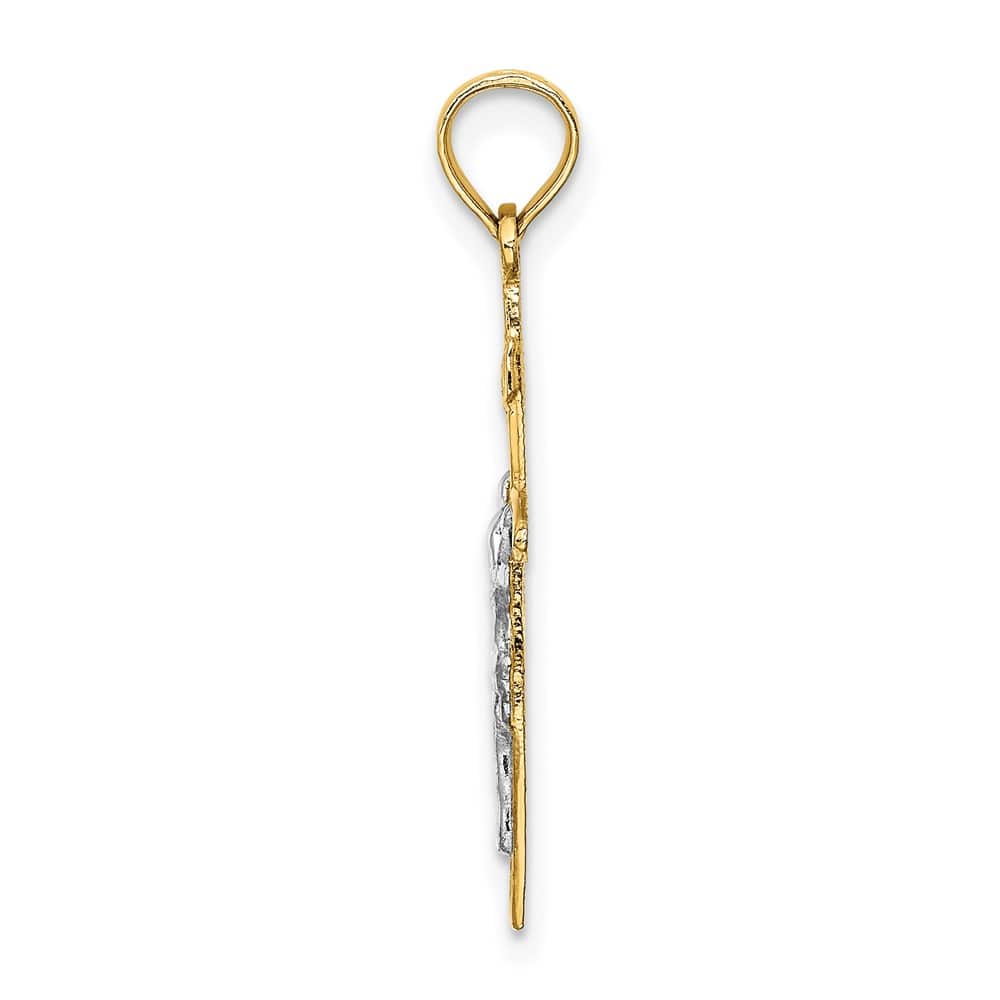 Lovely Rita's Pendants & Charms 10K Yellow Gold Solid Polished Large INRI Latin Crucifix Charm