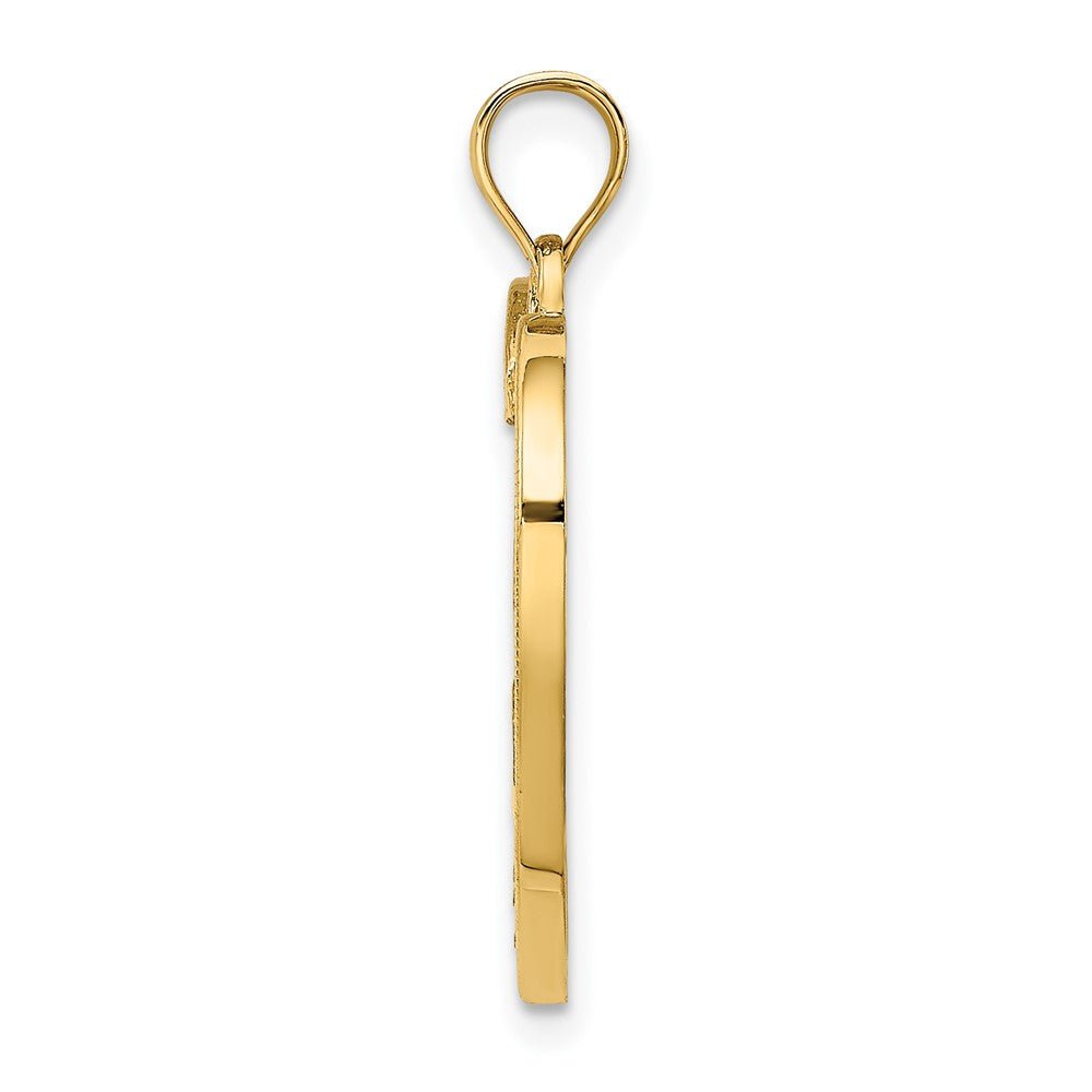 Lovely Rita's Pendants & Charms 10K Yellow Gold Solid Polished Medium Heart with 2 Kids MOM Charm