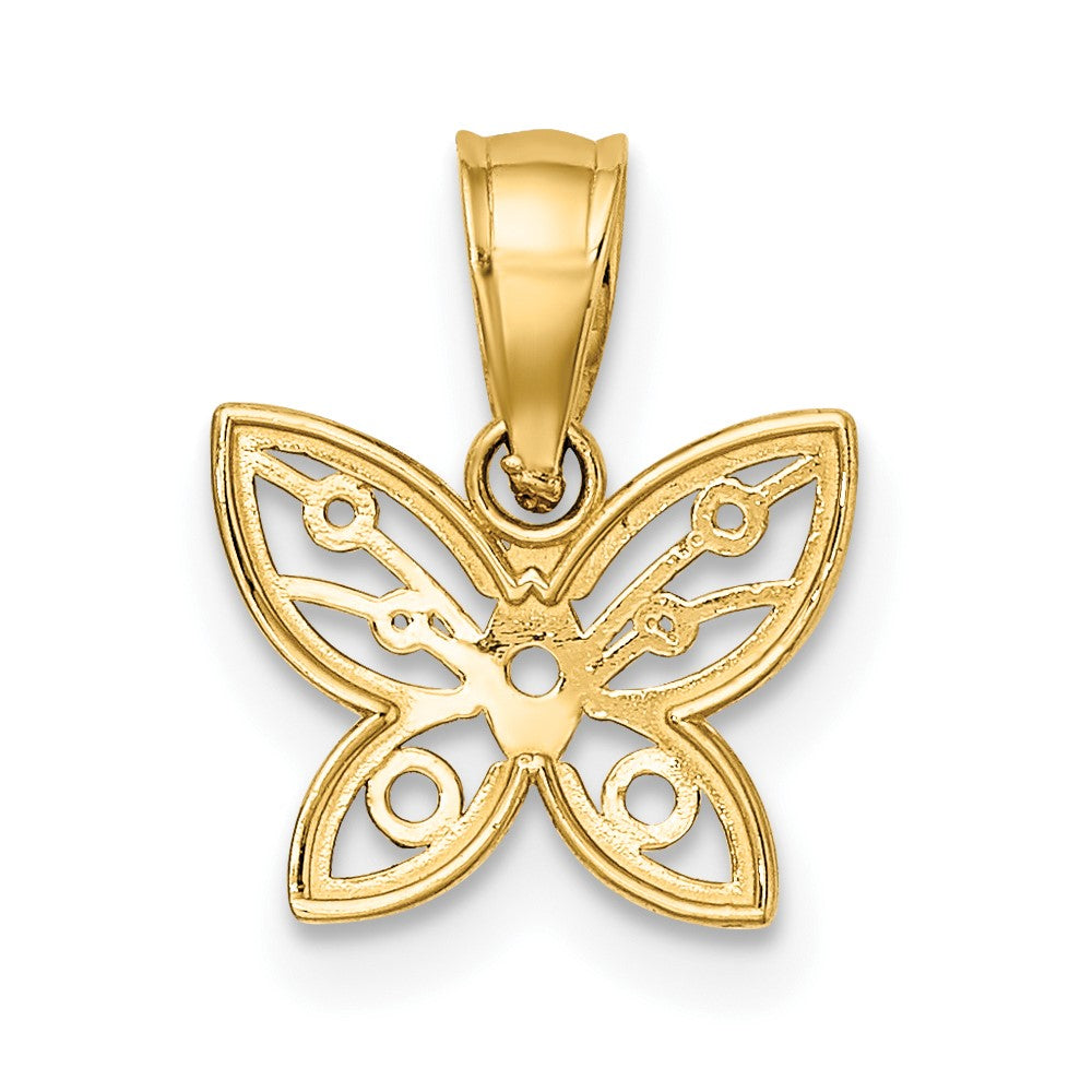 Lovely Rita's Pendants & Charms 10K Yellow Gold Solid Polished D.C. Small Butterfly Charm