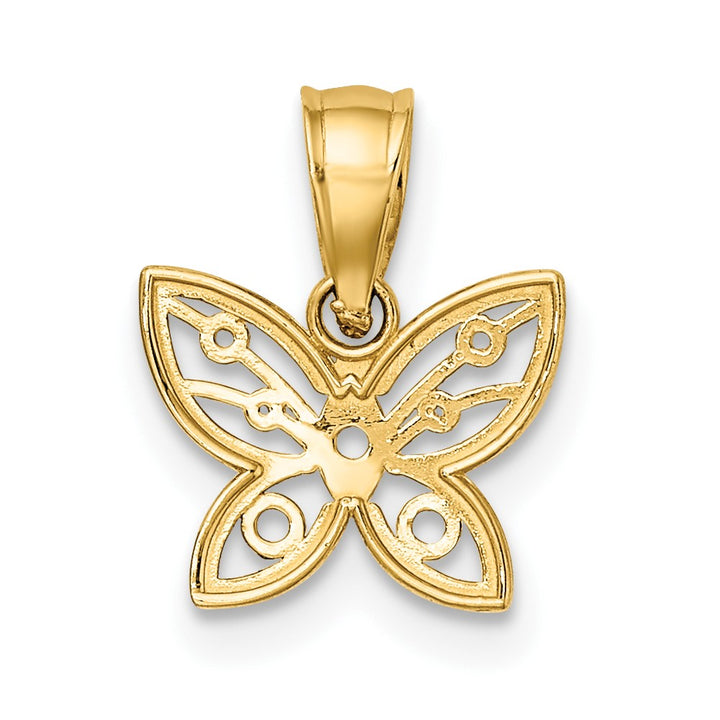 Lovely Rita's Pendants & Charms 10K Yellow Gold Solid Polished D.C. Small Butterfly Charm