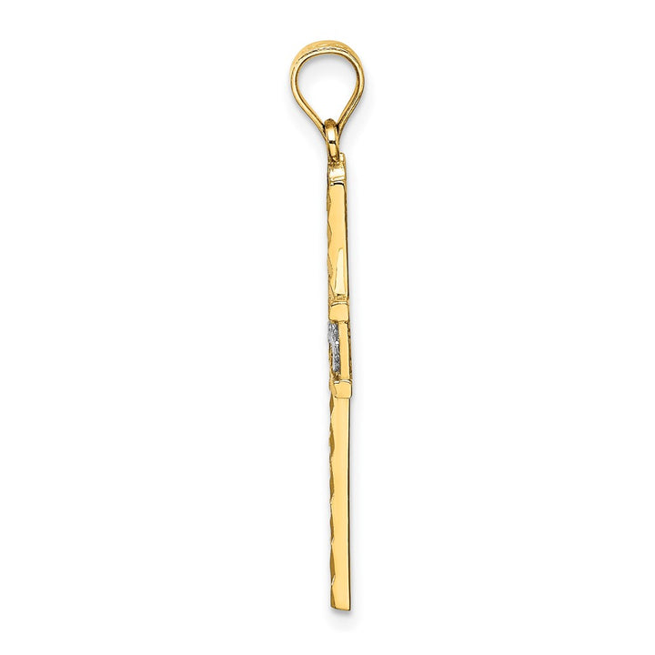 Lovely Rita's Pendants & Charms 10K Yellow Gold Polished D.C. Medium Flower Design Latin Cross Charm